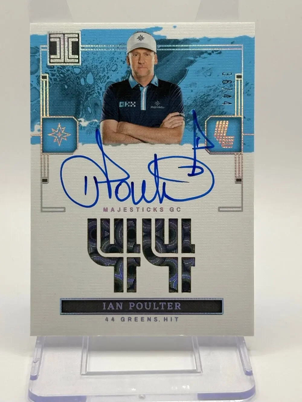 2024-25 Impeccable LIV Golf Ian Poulter Silver Numbers On Card Auto 36/44 SP